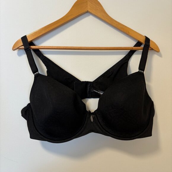 Torrid Curve Bra Black Leopard 42C Unlined with Underwire - Picture 2 of 12